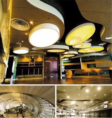 弧形木纹铝方通