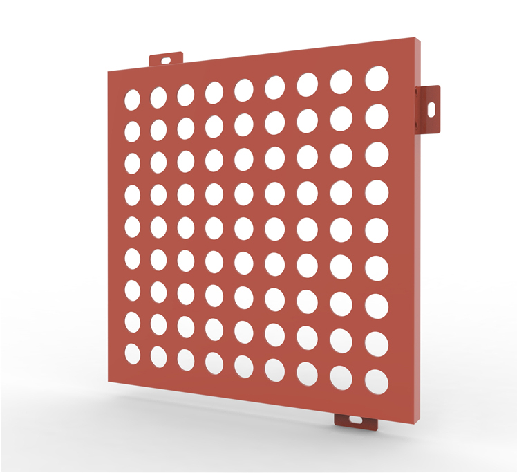 酒红色冲孔铝单板